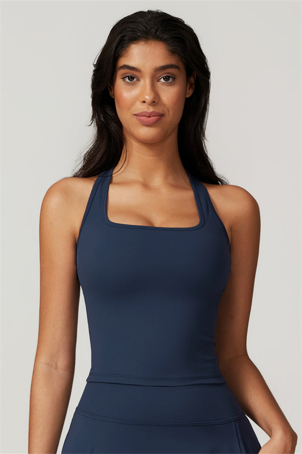 Square Neck Performance Crop Top