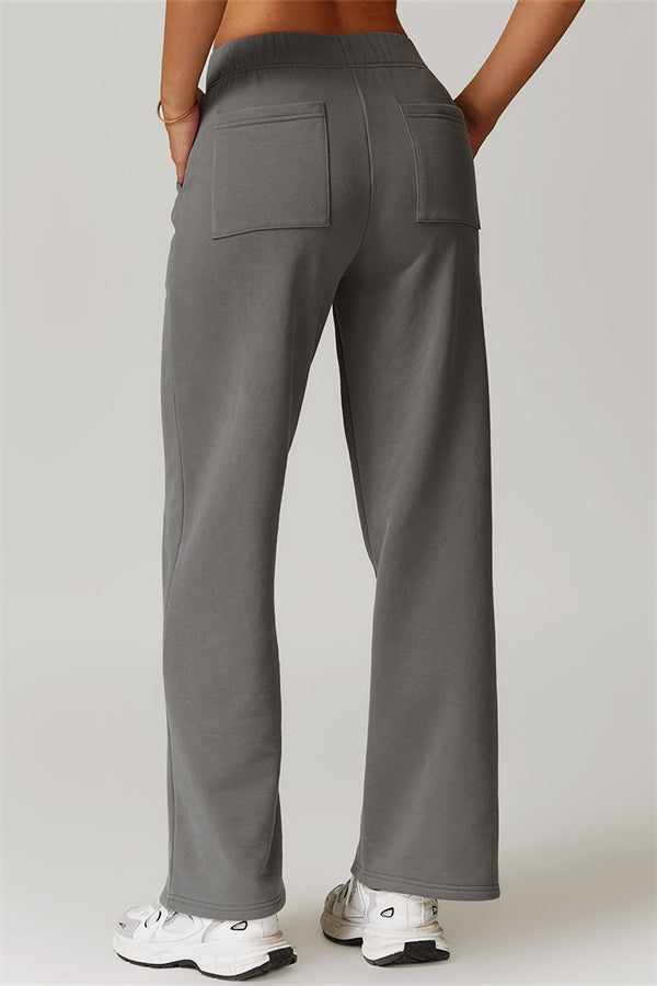 Straight-Leg Sweatpants with Side Pockets