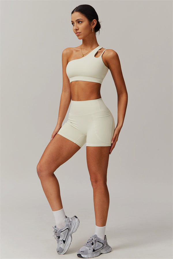 Asymmetrical One-Shoulder Sports Bra