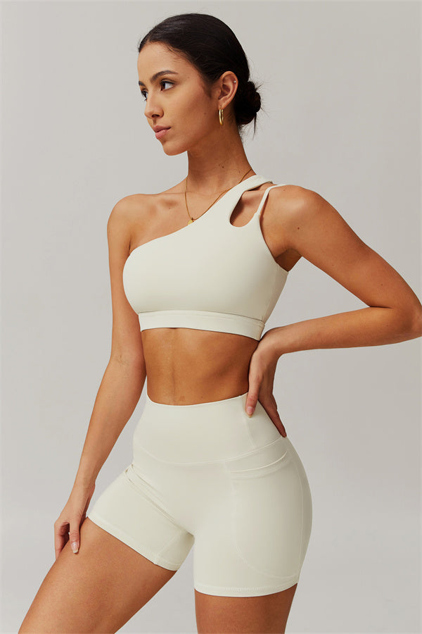 Asymmetrical One-Shoulder Sports Bra
