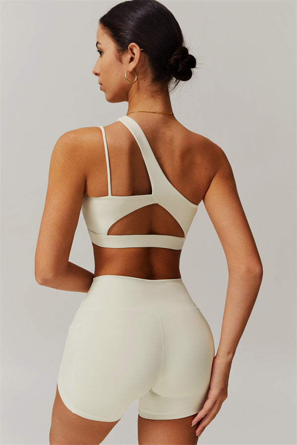 Asymmetrical One-Shoulder Sports Bra