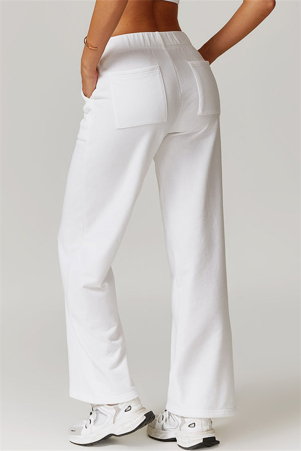 Straight-Leg Sweatpants with Side Pockets