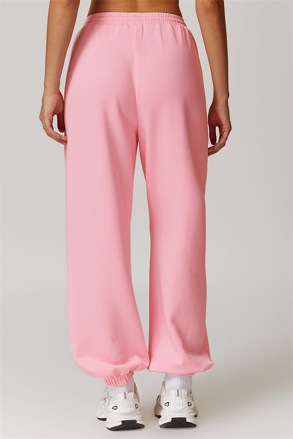 Elastic Waist Sweatpants with Side Pockets