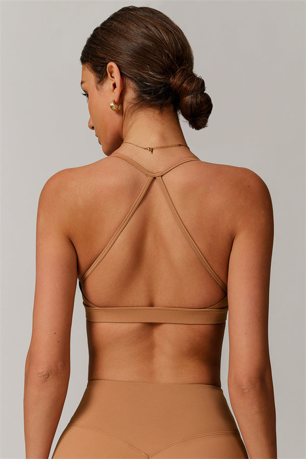 Pleated Crisscross Sports Bra