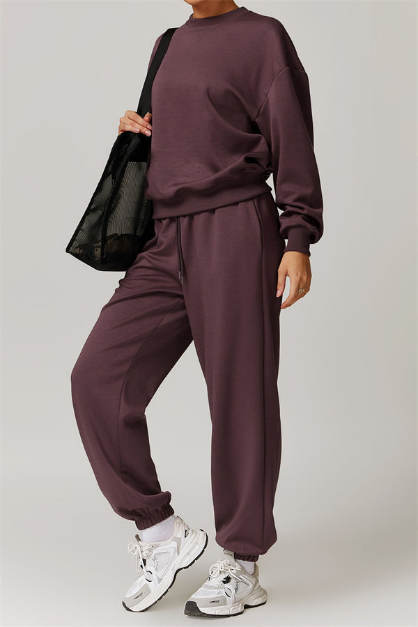 Elastic Waist Sweatpants with Side Pockets