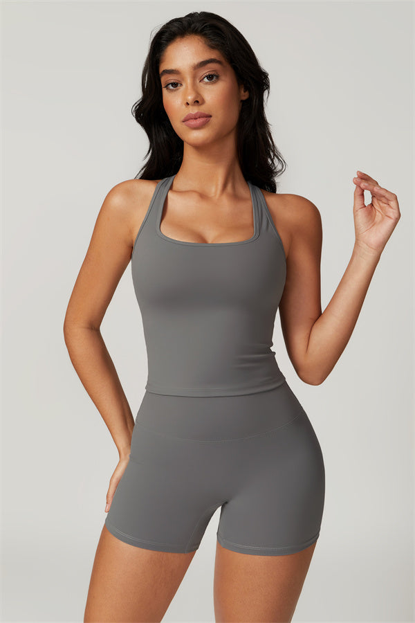 Square Neck Performance Crop Top