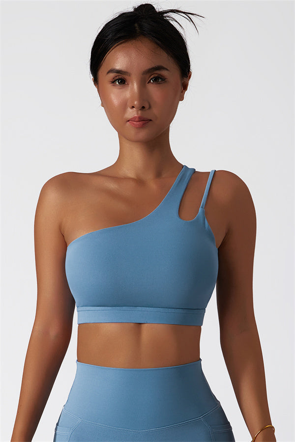 Asymmetrical One-Shoulder Sports Bra
