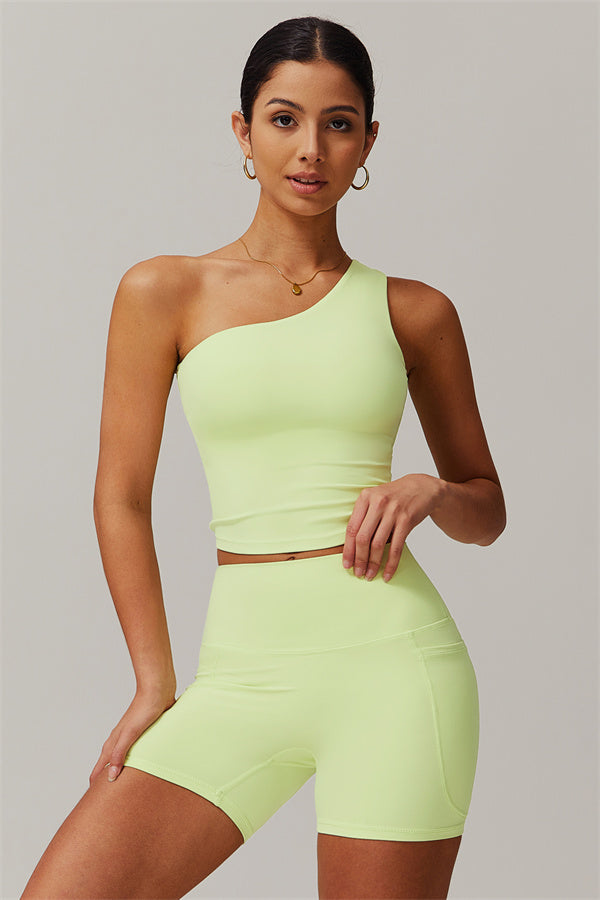 One-Shoulder Crop Top & Shorts Set