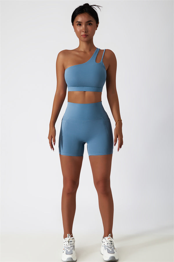 Asymmetrical One-Shoulder Sports Bra