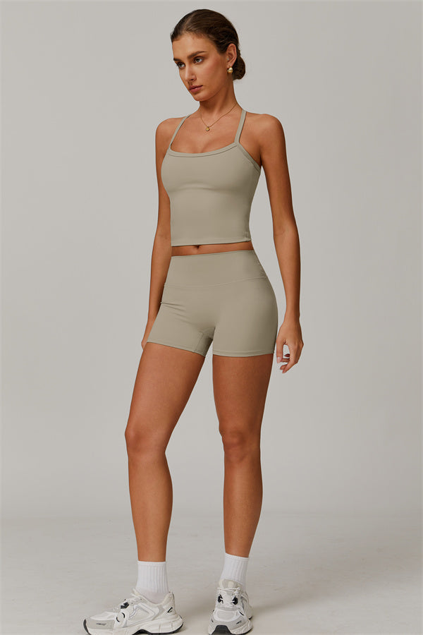 Crisscross Back Sculpting Crop Vest