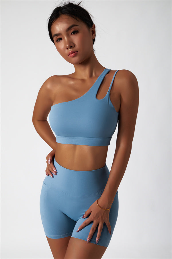 Asymmetrical One-Shoulder Sports Bra
