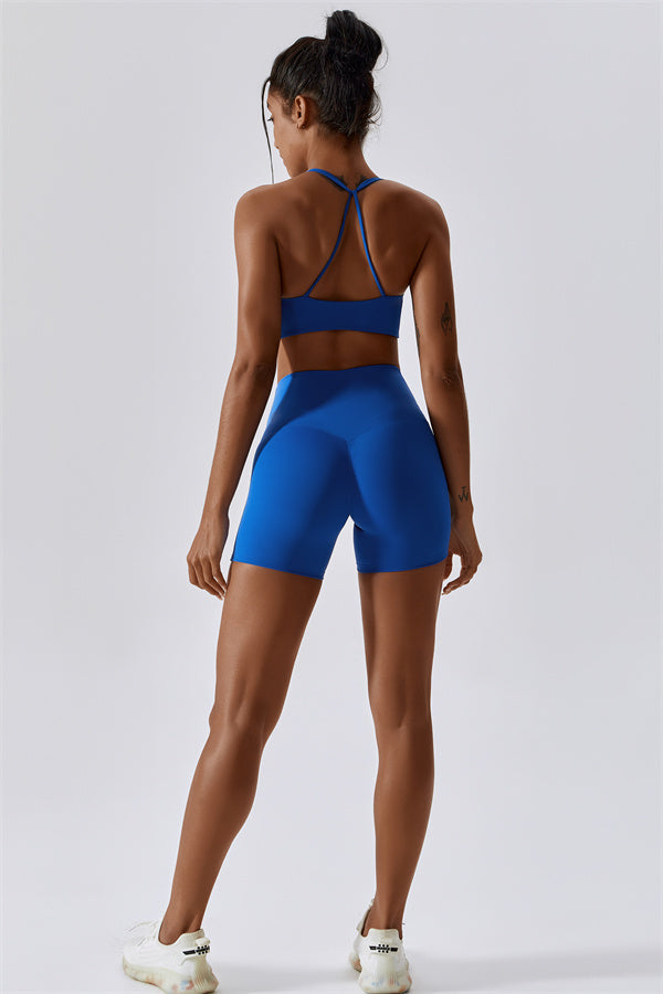 Twist-Front Crossback Sports Bra
