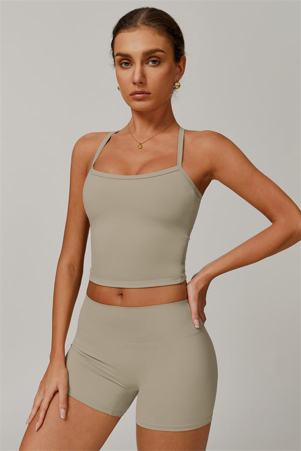 Crisscross Back Sculpting Crop Vest