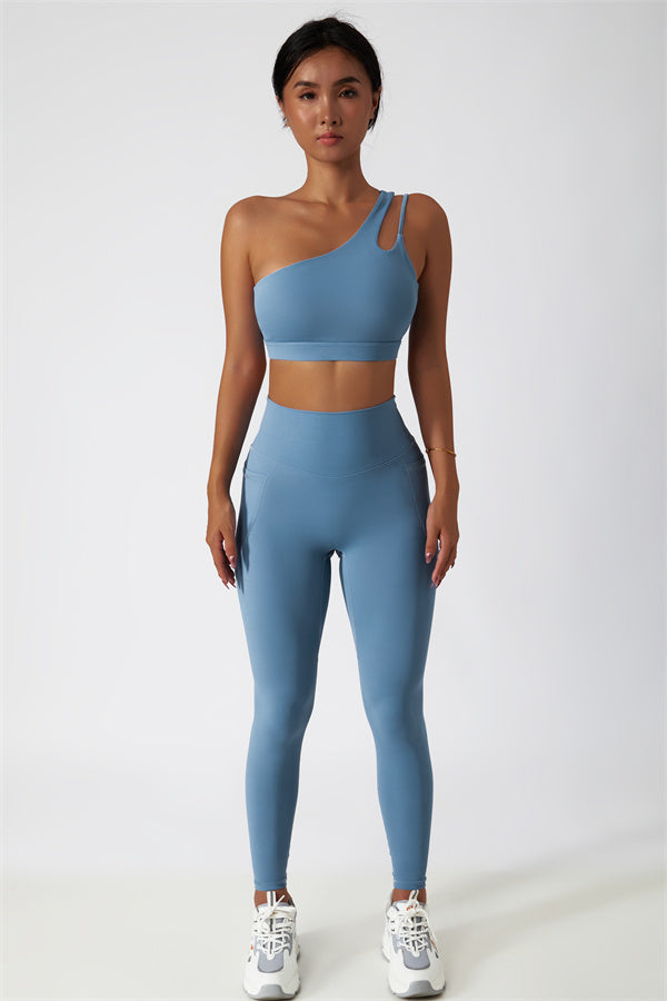 Asymmetrical One-Shoulder Sports Bra