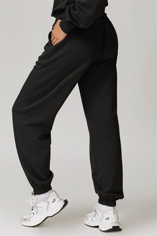 Elastic Waist Sweatpants with Side Pockets