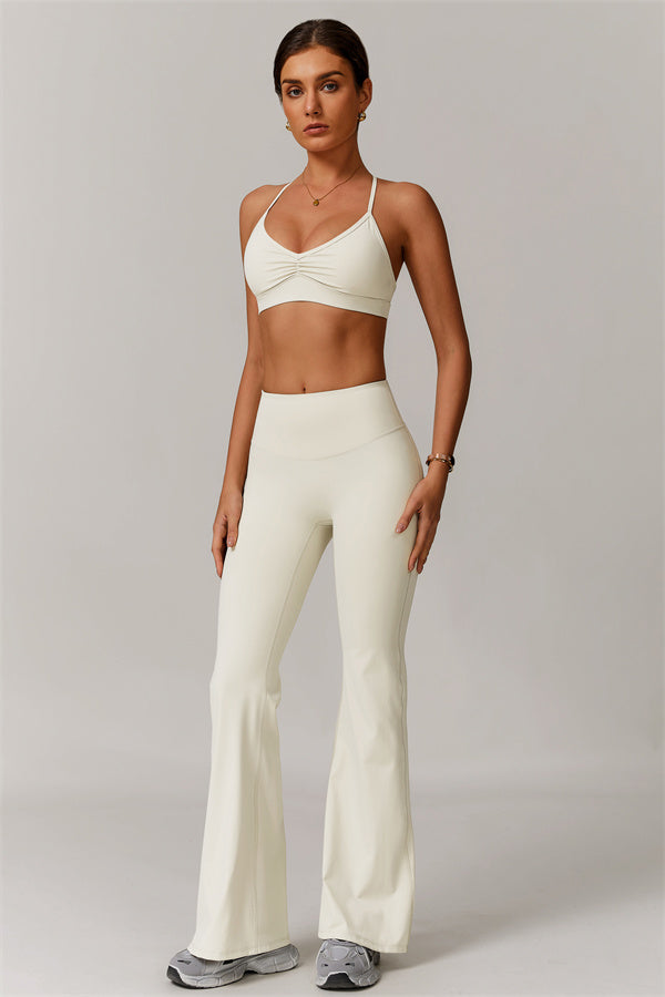 Pleated Crisscross Sports Bra